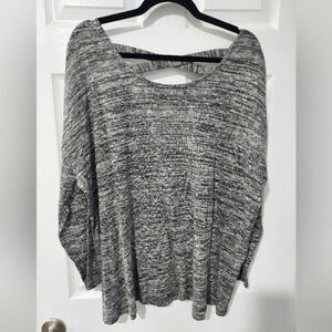 Lane Bryant Gray and Silver Metallic Thread Pullover Sweater in Size 22/24